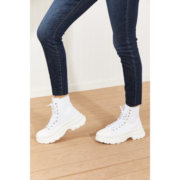🎀Berness Stick To It White Hi-Top Platform Lace-Up Sneakers | Size 10 - Picture 6 of 8